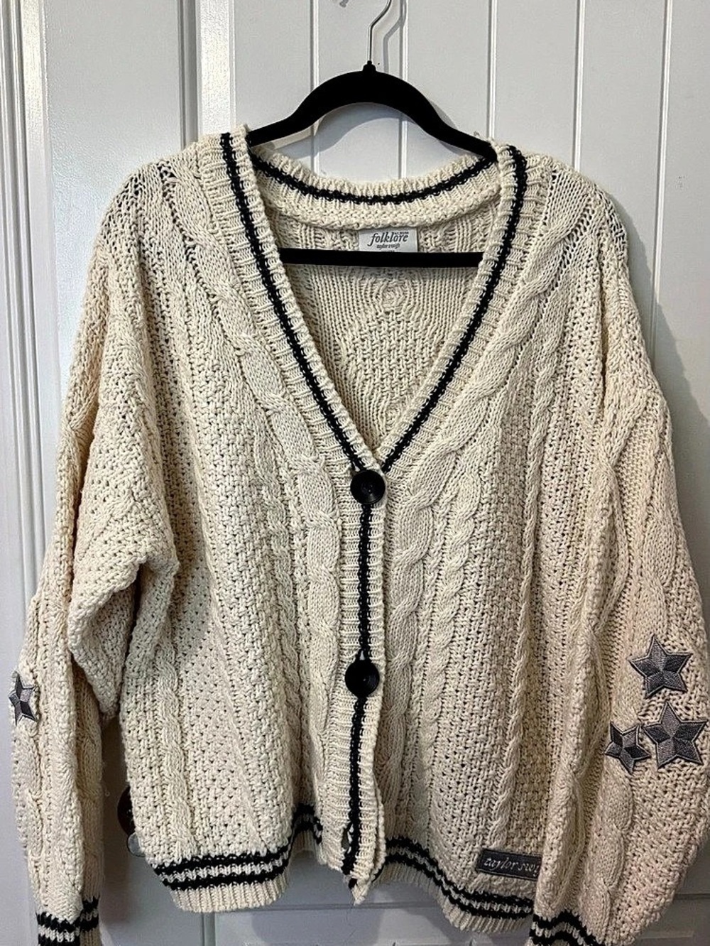 Taylor Swift The Folklore Album Cardigan Cream & Black XS/S